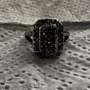 18KT. H.G.E. Marcasite Statement Ring Size 7